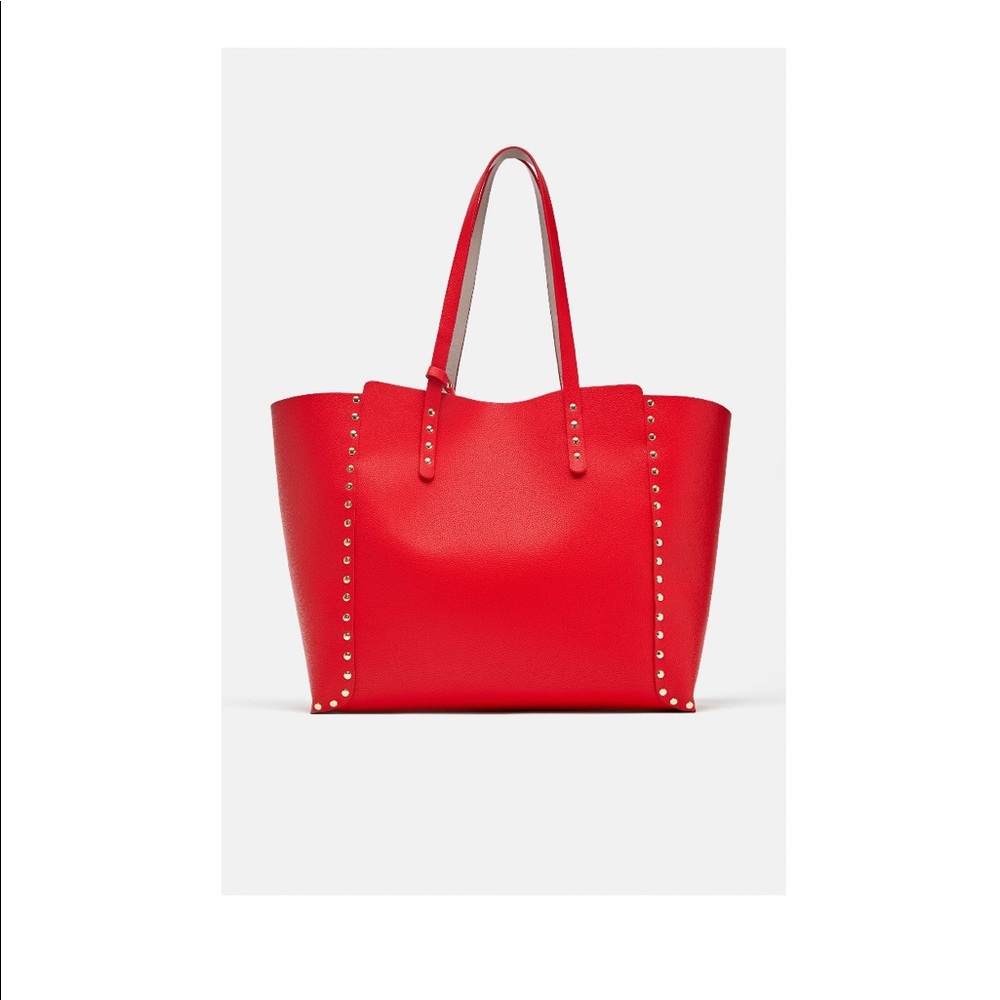 Zara studded reversible shopper bag